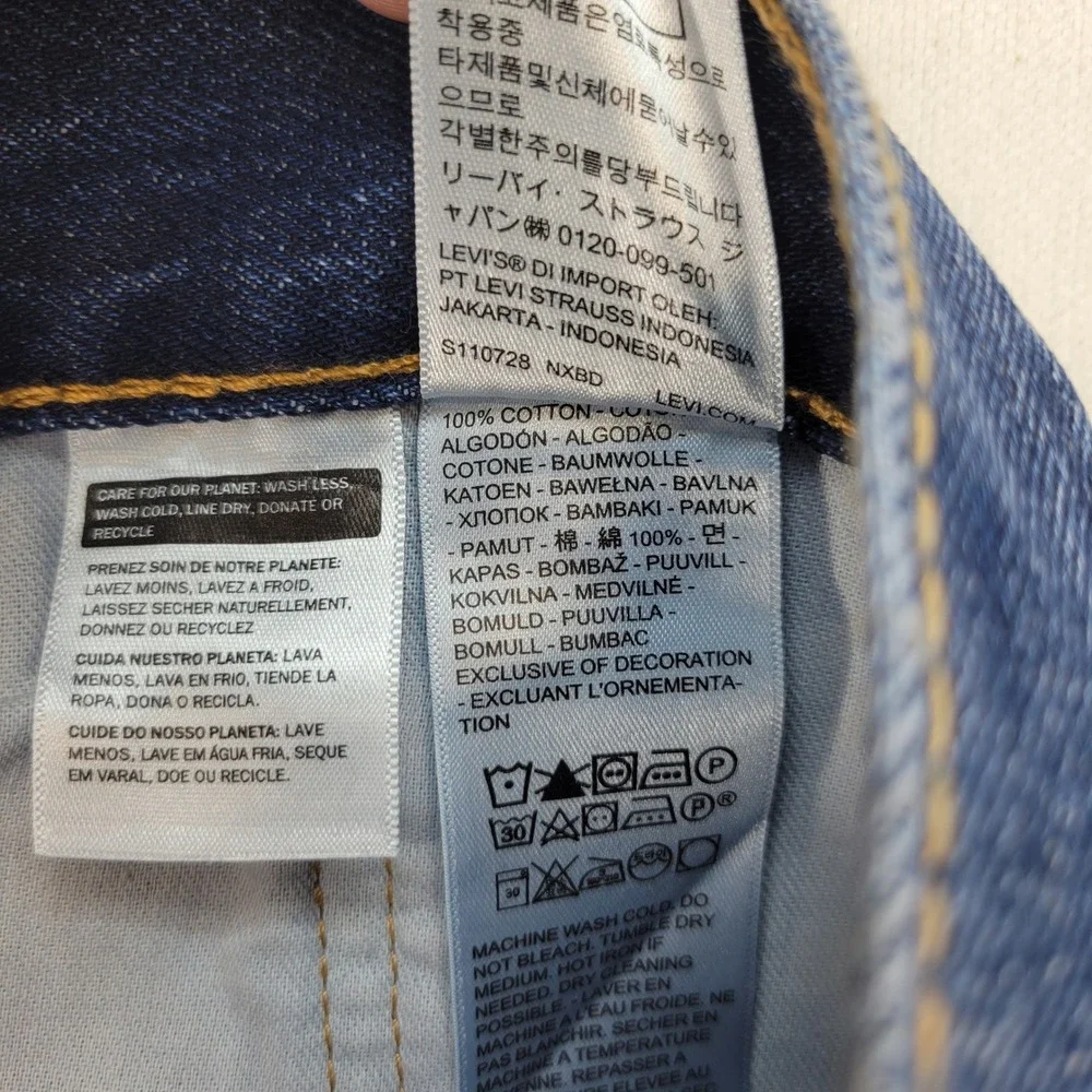 Levi's 505 Jeans Mens 42x30 Blue Regular Straight Leg Cotton Denim